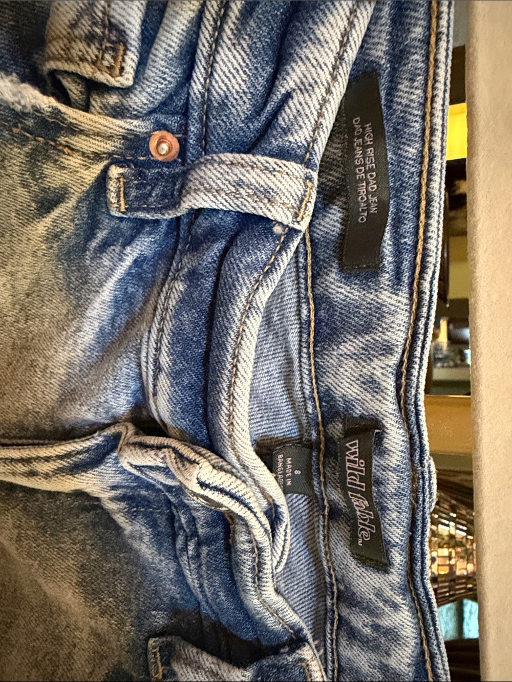 wild fable high rise dad Jean with Painted Floral Accents - Picture 4 of 4